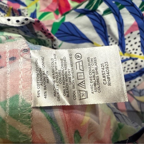 LOFT Pink and Blue Ruffled Blouse - Picture 5 of 7